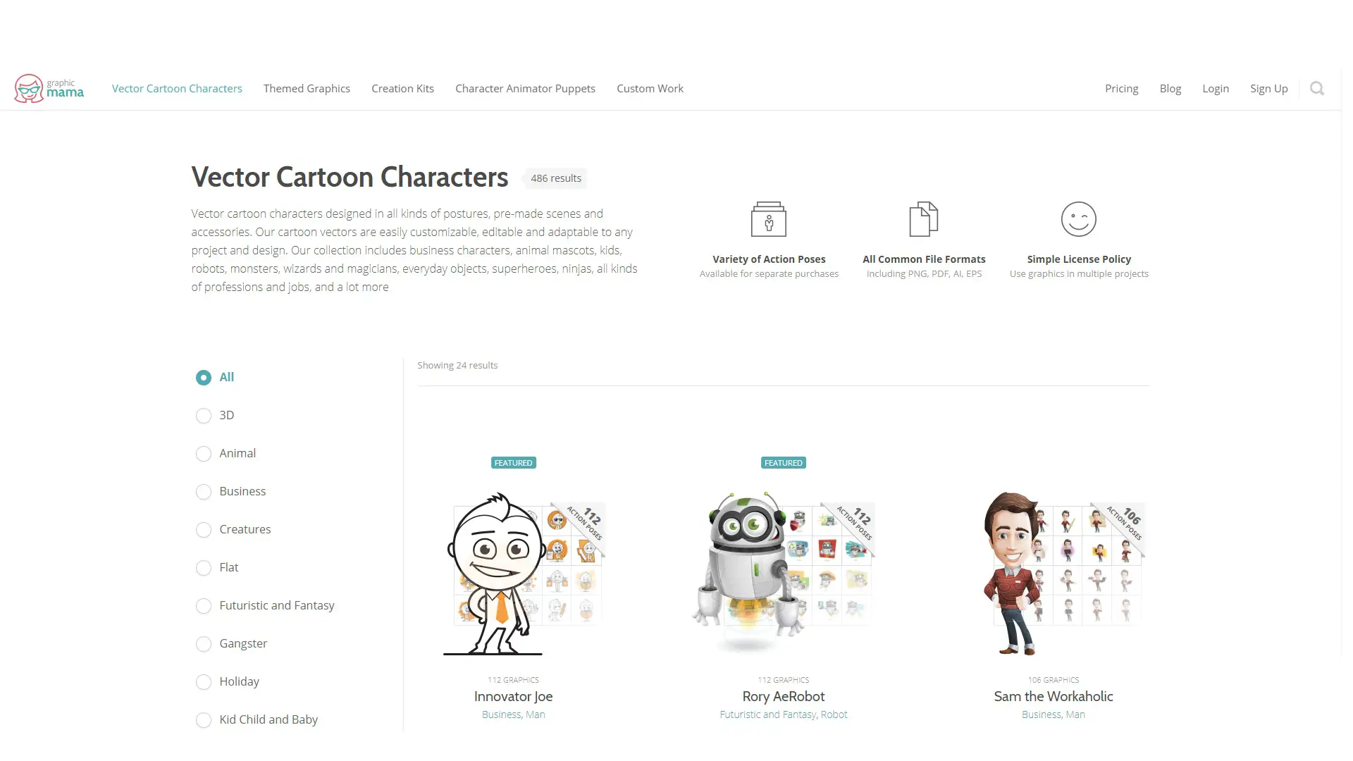 Сборник векторных персонажей